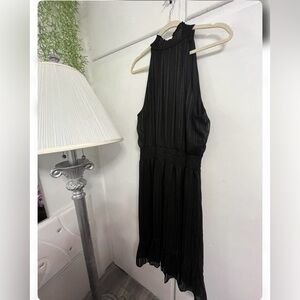 MSK Black Halter Sleeveless DRESS with Subtle Shine